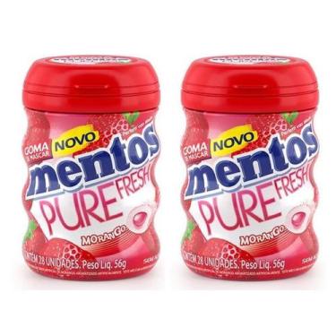 Imagem de Kit 2 Mentos Pote Morango Goma de Mascar Sem Açucar