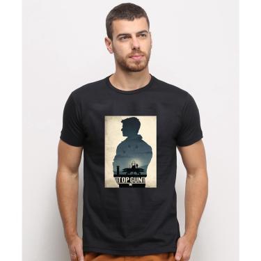 Imagem de Camiseta masculina Preta algodao Top Gun Filme Tom Cruise Famoso