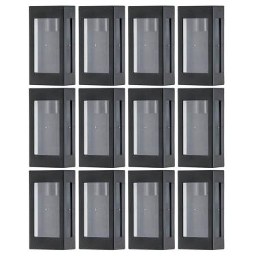 Imagem de Kit 12 Luminárias de Parede Arandelas Externas Prime Pretas Bivolt Jardim Fachada Muro...