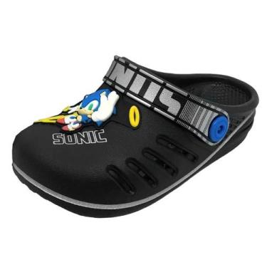 Imagem de Babuche Infantil Menino Calce Facil Personagem Sonic Speed, Preto, Pra