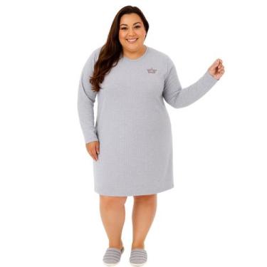 Imagem de Camisola Plus Size de Inverno Canelada Victory, 48, Cinza mescla