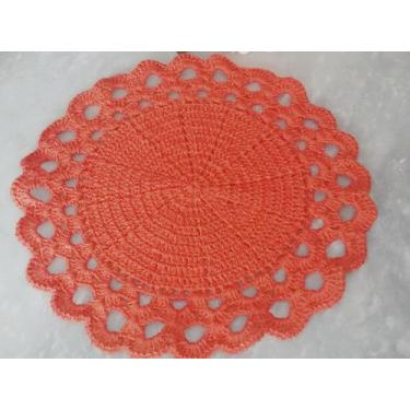 Imagem de Sousplat em crochê Encanto. - Zanarts Decorações, Rosa vermelho