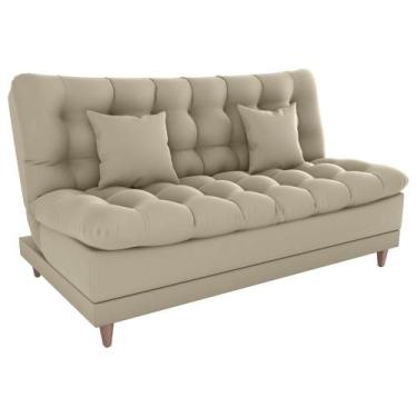 Imagem de Sofa Cama 2 Lugares 185 cm Duda Veludo Light B250 Cinza Milani Store, 