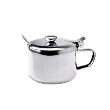 Imagem de Açucareiro Com Colher Aço Inox Ke Home Luxo Café Mesa Cozinha