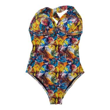 Imagem de Maiô feminino com bojo e fechamento nas costas - Corpo Dourado Moda Pr