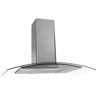 Imagem de Coifa de Parede Slim Vidro Curvo Duto Inox 90cm Fogatti, Prata, 110V