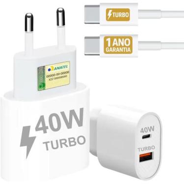 Imagem de Carregador Turbo 40W Compatível iPhone 17 Air 17 Pro 17 Pro Max 16 16 