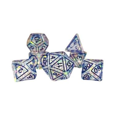 Imagem de Conjunto De Dados DND De Resina Transparente Azul Personalizado Com De