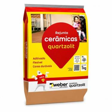 Imagem de Kit 15kg Rejunte Cerâmicas Flexível Piso Parede Quartzolit, Caramelo