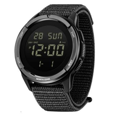 Imagem de Relógio Masculino Terrax Esportivo com Pulseira em Nylon Multifuncional à Prova D'água 50m Preto North Edge