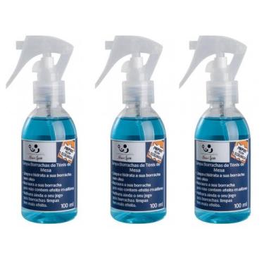 Imagem de Kit 3 Spray Limpeza Borracha Raquete Tênis de Mesa Drivespin ping pong