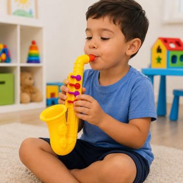 Imagem de Saxofone Infantil Jazz Band Brinquedo Musical Educativo Faz de Conta Plástico Yeet