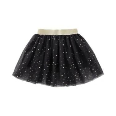 Imagem de Saia Mini Tutu De Algodão Com Renda Para Meninas, Com Estrelas E Glitt