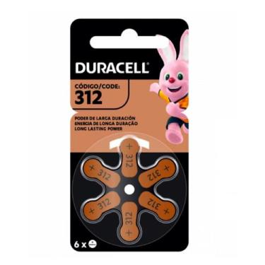 Imagem de Pilhas Auditivas Duracell Longa Duração Cartela 6 Unidades com Cores, 