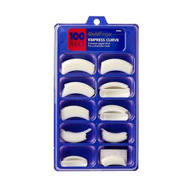 Imagem de Pregos planos de acrílico Gold Finger 100 (1 pacote, curva imperatriz)