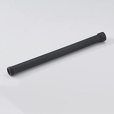 Imagem de Suportes de montagem de chuveiro 12 polegadas 30 cm latão sólido antigo redondo banheiro torneira de chuveiro extensão de tubo barra de tubo braço de suporte de chuveiro, preto