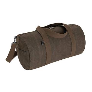 Imagem de Rothco Bolsa de ombro de lona encerada – 48 cm, Marrom, 19" X 9"
