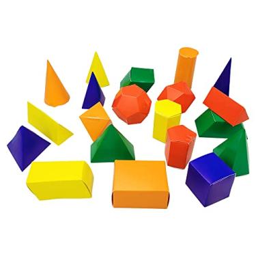 Imagem de Sólidos Geométricos Planificados Pedagógico Aluno 20 Peças MMP