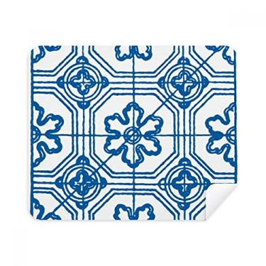 Imagem de Talavera Pano de limpeza com estampa de flor azul para ilustração de 2 peças de tecido de camurça