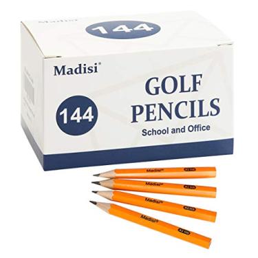 Imagem de Lápis de golfe Madisi, 2 lápis HB de metade, 9 cm, mini lápis, pré-afiado, 144 unidades