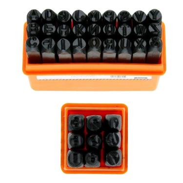 Imagem de Kit Jogo Marcador Punção Alfabeto e Algarismo Starfer 6mm