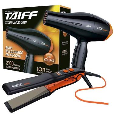 Imagem de Secador Taiff Titanium Colors 110 + Chapinha Bivolt Taiff Titanium Colors - Laranja 