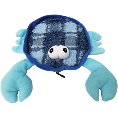 Imagem de SCOOCHIE PET PRODUCTS Brinquedo de pelúcia para cães com caranguejo de garra, 26 cm, azul