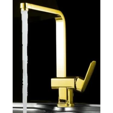 Imagem de Torneira Monocomando Quadrada Perfil Slim Luxo Dourada