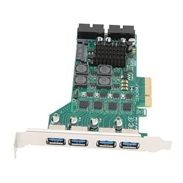Imagem de Placa de expansão PCIE para USB 3.0, Adaptador de alimentação independente PCIE para USB 3.0 4CH 3A para para LINUX