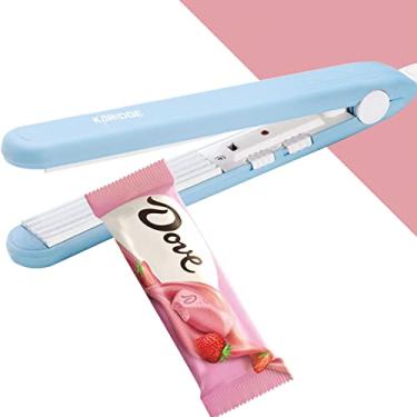 Imagem de Mini saco selador térmico atualizado para armazenamento de alimentos, máquina de selagem portátil, utensílio de cozinha portátil para lascas, plástico, tiras de unhas coloridas de rua, Mylar - azul