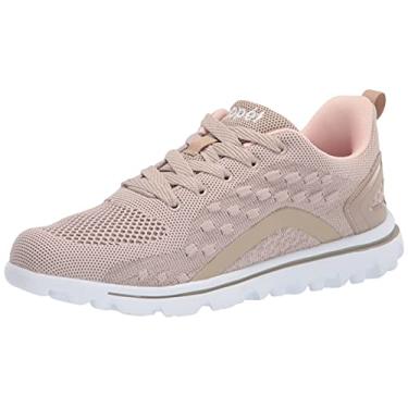 Imagem de Propét Tênis feminino Travelactiv Axial Fashion, Castanho-acinzentado/pêssego, 6 X-Wide