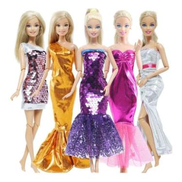 Roupinhas e Sapatos Compatíveis com Bonecas Barbie e Frozen