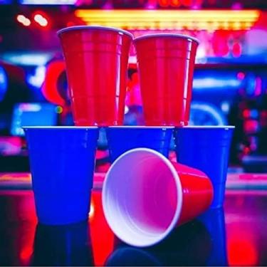 Imagem de Copo Americano Descartável Beer Pong 400uni Vermelho Ou Azul