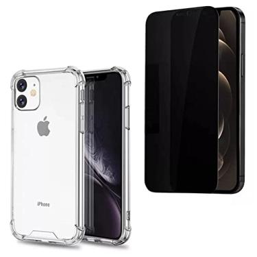 Imagem de Kit Capa Anti Impacto e Película Anti Spy Privacidade Compatível iPhone 11 12 Pro 13 14 Pro Max (iPhone 11 Pro Max)