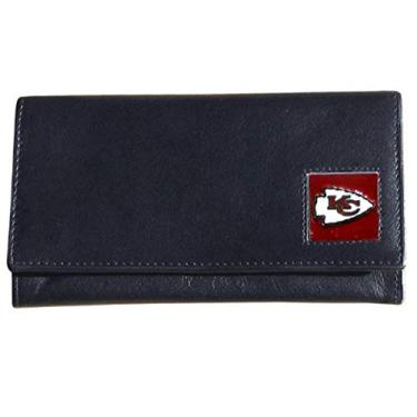 Imagem de Carteira feminina de couro NFL Siskiyou Sports Kansas City Chiefs tamanho único preta