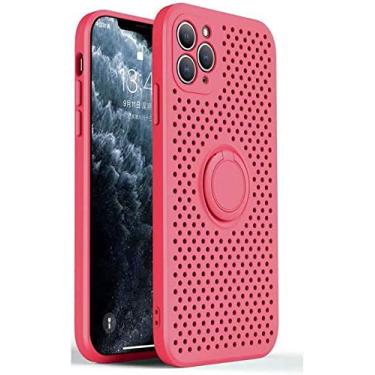 Imagem de HAODEE Capa para Apple iPhone 11Pro, capa de silicone com dissipação de calor à prova de choque para iPhone 11 Pro 5,8 polegadas câmera cobertura de telefone tudo incluso (cor: vermelho)