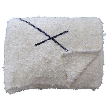 Imagem de Tapete Para Sala Cru E Preto Bordado Geométrico 1.50X2.00