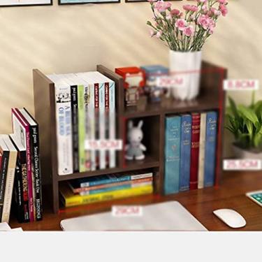 Imagem de KIZQYN Estante de livros simples criativa prateleira de combinação de mesa multifuncional pequena estante de livros quarto escritório desktop armazenamento estante (cor: a)