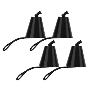 Imagem de Kit de plugue para caiaque e piranha de caiaque, kit de 4 peças com cordão de silicone flexível para orifícios de drenagem de rolha universal para caiaques e canoas (preto)