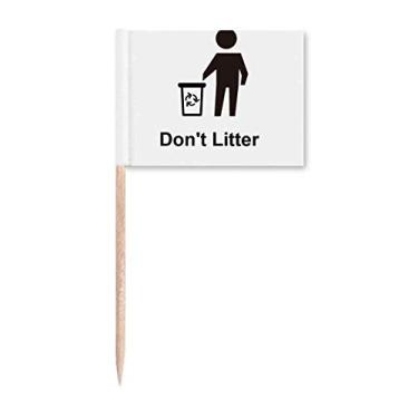 Imagem de Don't Litter Black Symbol Pattern Toothpick Flags Marker Topper Decoração de Festa