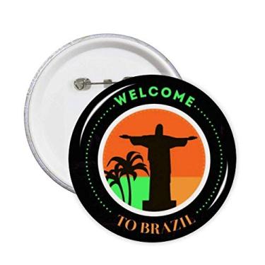 Imagem de Alfinetes de elementos culturais Mount Corcovado Brasil Emblema Botão Decoração Acessório 5 peças
