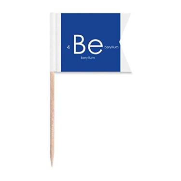 Imagem de Tabela periódica de elementos químicos, alcalina, metal, berílio, palito, bandeiras, marcação de rotulagem para bolo de festa, placa de queijo