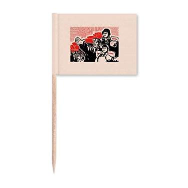Imagem de China Red Education Propaganda Road Toothpick Flags Marcador Topper Decoração de Festa