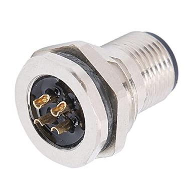 Imagem de Conectores de fio elétrico M12‑F‑P4, conector de cabo de aviação de 4 pinos, soquete de aviação M12, conector industrial