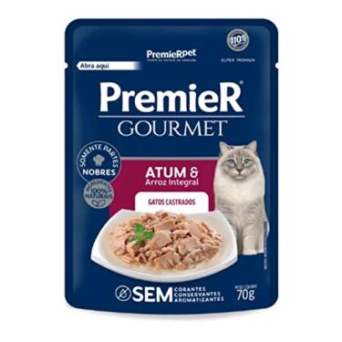 Imagem de PremieR Gourmet Gatos Castrados Atum e Arroz Integral 70g