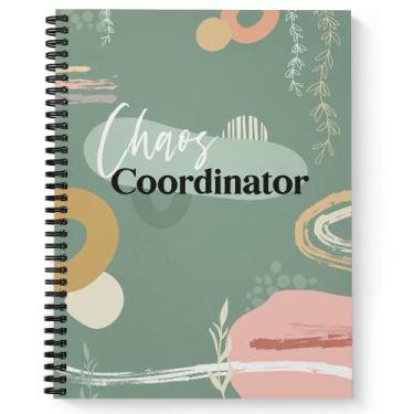 Imagem de Caderno/diário espiral engraçado Softcover Chaos Coordinator 8,5" x 11" em espiral, 120 páginas pautadas universitárias, capa laminada brilhante durável, espiral preta feita nos EUA