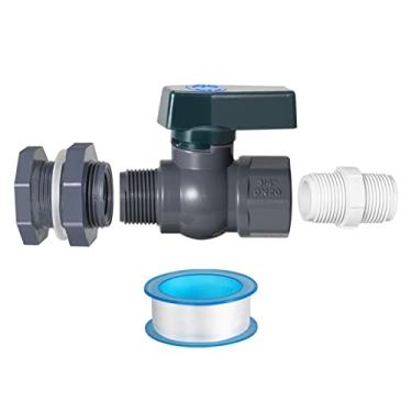 Imagem de Torneira de barril de chuva, Kit de desviador de barril de água de PVC Suswillhit com adaptador de torneira de mangueira e fita de vedação de rosca para tanques de água, aquários, banheiras, piscinas, barris de jardim