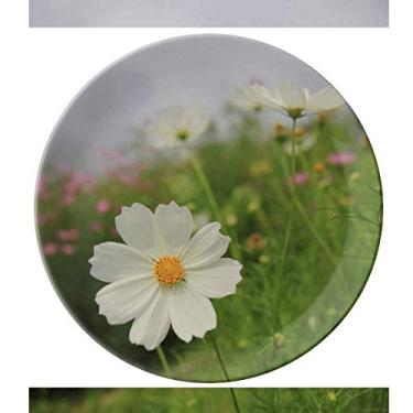 Imagem de Prato branco puro Cosmos decorativo de porcelana salver talheres, louça de jantar