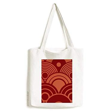 Imagem de Bolsa de lona com estampa de ondas de água estilo chinês japonês, bolsa de compras casual