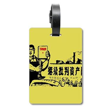 Imagem de Worker Camponesa Chinesa Red Revolution Mala Etiqueta de Bagagem Cartão de Bagagem Scutcheon Etiqueta